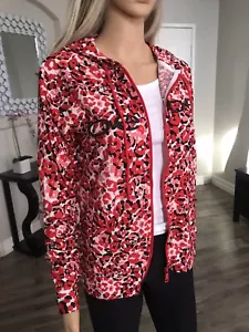 NWT Bebe Sport Womens Red Leopard Fitness Athletic Hoodie S 😍 - Picture 1 of 10