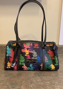 Dooney and Bourke Mickey Mouse Purse - Black w/ Multicolor Mickey Mouses - Picture 1 of 7