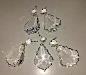 5 x Faceted Lead Crystal Pendalogue Chandelier Prism Suncatchers Pendant Drops - Picture 1 of 10