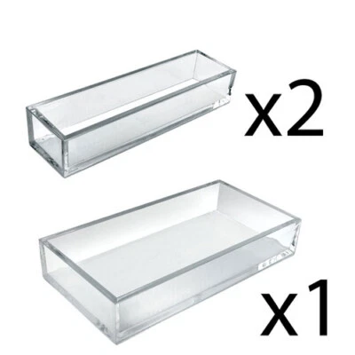 Azar Displays Deluxe 3 Piece Clear Acrylic Tray Set, Two Narrow Rectangle... - Image 1 of 4