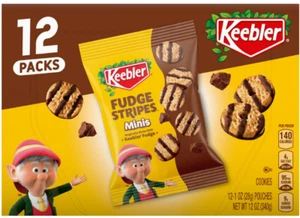 Keebler Fudge Stripes Minis, Baked Shortbread Cookies Coated in Keebler Fudge, 1 - Picture 1 of 3