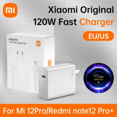 Xiaomi 120W Fast Wall Charger Adapter USB-C Cable Mi12/13 Pro Redmi Note 12Pro + - Image 1 of 4