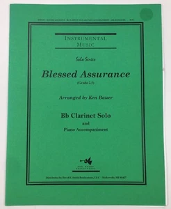 Blessed Assurance Bb Clarinet Solo Piano Sheet Music Grade 2.5 By Ken Bauer - Picture 1 of 5