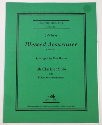 Blessed Assurance Bb Clarinet Solo Piano Sheet Music Grade 2.5 By Ken Bauer - Image 1 of 4