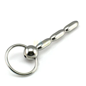 Stainless Steel Male Chastity Device Urethra Dilator Ring Penis Cage Bead Plug - Picture 1 of 4