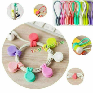 9pcs Magnetic Headphone Earphone Cord Winder Wrap Organizer Cable Ties Holder - Picture 1 of 6