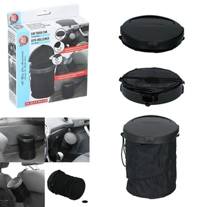 Car Bin Trash Can Foldable Litter Can Garbage Storage Travel With Lid Portable - Picture 1 of 8