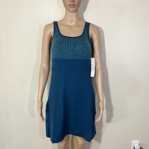Title Nine Updated Connelly Dress NEW Activewear Built In Bra Blue Golf Small S - Picture 1 of 8