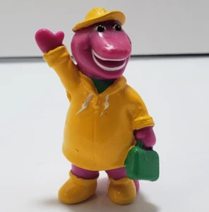 Vintage 1993 Barney der Dinosaurier lila Figur Regenmantel und Brotdose - Bild 1 von 13