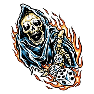 LETHAL THREAT "DICE REAPER" MINI STICKER - DECAL - Bild 1 von 2