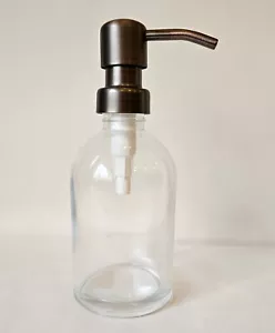 250ml glass bottles with brushed Copper effect pump - Picture 1 of 2