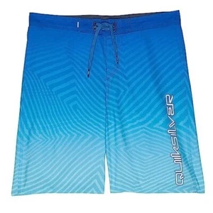 Quiksilver Boys Youth 17 inch Board Shorts Pocket Blue New Size 28 /Large 12-14 - Picture 1 of 6