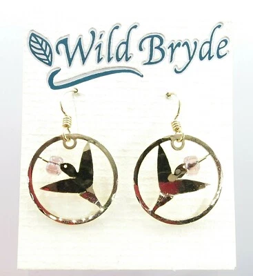 Colibrí Wild Bryde tono dorado con cuentas de vidrio lavanda colgante nuevo en caja Foto 1 de 4