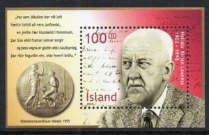 ICELAND MNH 2002 SG1016 Birth Centenary of Halldor Laxness M/S - Picture 1 of 1