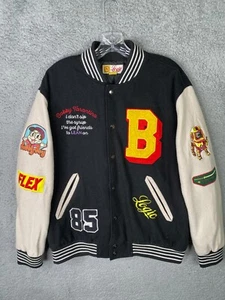 Logic Bobby Tarantino Varsity Jacket Mens Medium Black Wool Snap On Letterman - Picture 1 of 17