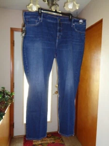 SILVER Elyse Plus size 22W L31 Curvy Straight leg Indigo Blue Jeans Stretch NEW - Picture 1 of 7