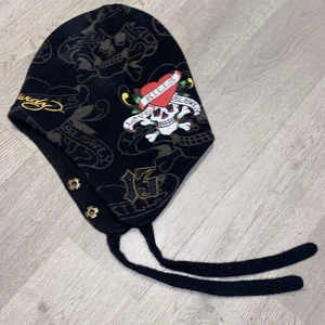 Ed Hardy Love Kills Slowly Tattoo Skull Beanie Hat Cap Black 13 Embroidered AOP - Picture 1 of 13