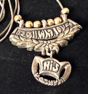 Vtg Necklace MARKED YSO 925 STERLING SILVER Chain II Timothy 4:8 lot y - Picture 1 of 6