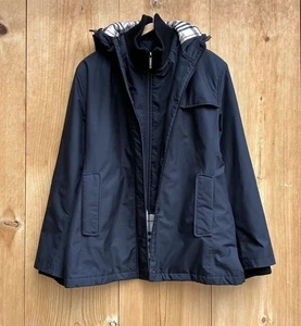 Burberry Black Hooded Jacket Women’s Sz Large  - Picture 1 of 11