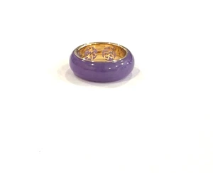 14k Yellow Gold Lavender Jade Ring Size 6 - Picture 1 of 5
