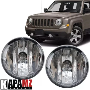 Left & Right Clear Lens Fog Light Bumper Lamp For Jeep Patriot 2011-2016 2017 - Picture 1 of 12