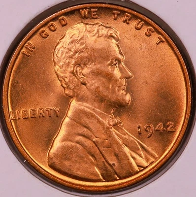 1942-P Lincoln Cent Choice Uncirculated Red ***RARE ORIGINAL BU RED COIN*** - Image 1 of 2