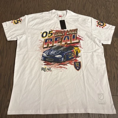 NWT Mitchell & Ness Real Salt Lake Indy Car MLS Soccer Mens Shirt White $55 2XL - Image 1 of 4