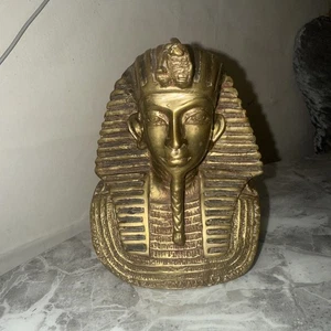 Egyptian Head Ornament Brass Heavy - Picture 1 of 3