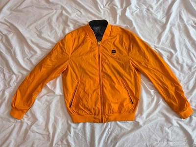 NEW Blauer Reversible Windbreaker Jacket Men Orange Green Camo Medium Nylon $225 - Image 1 of 4