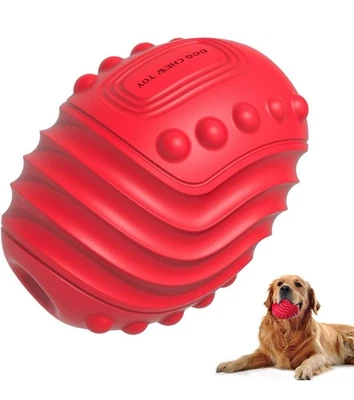 Squeaky Dog Ball Toys for Aggressive Chewers Large Breed, Tough Dog Toys Rubber - Image 1 of 4