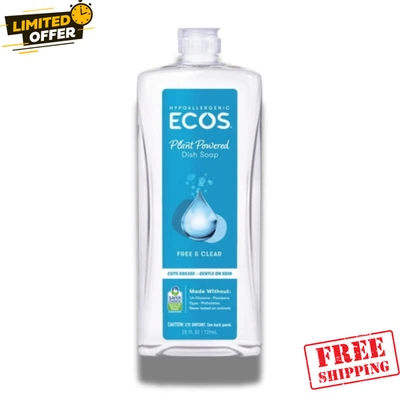 ECOS Dish Soap Free & Clear 25 oz Hypoallergenic Liquid Eco-Friendly USA - Image 1 of 4