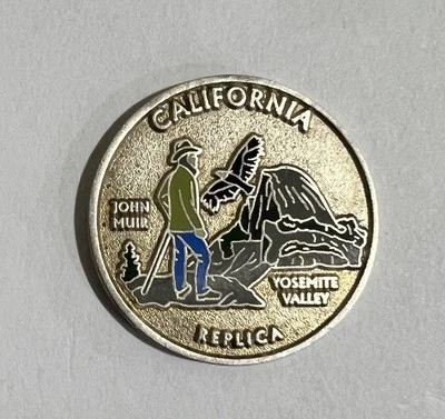 Yosemite Valley California Geocachers Geocoin Trackable John Muir Token Coin - Image 1 of 4