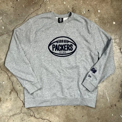 Green Bay Packers New Era Gris Cuello Redondo Sudadera con Bolsillos Para Hombres XL NFL Foto 1 de 4