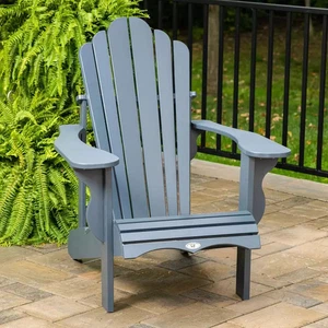 Sedia da giardino in finto legno linea tempo libero Adirondack colore grigio - Foto 1 di 8