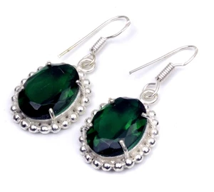 Desginer Jewelry Chrome Diopside Quartz Handmade Jewelry Earring 1.5" m781 - Picture 1 of 4