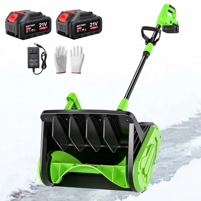 GEARZAAR 21V Cordless Snow Shovel, 16-Inch Cordless Snow Blower w/ 2x 3000mah -Kit
