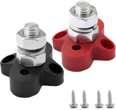 Power Distribution Block 12V 3/8" Single Stud Bus Bar M10 Insulated - - Image 1 of 4