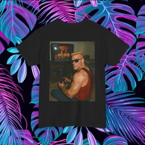 Gamer Tee, Video Game Shirt, on back, Retro Gaming Top, Funny Duke Nukem - Picture 1 of 13