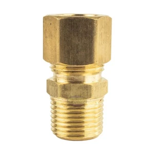 3/8" OD x 3/8" Male NPT Connector Brass Compression Fitting for 3/8" OD Tube - Picture 1 of 8