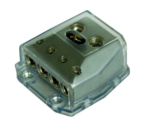 Stinger SHD21 Chrome Distribution Block (1) 1/0 Gauge Input (4) 4 Gauge Outputs - Image 1 of 1