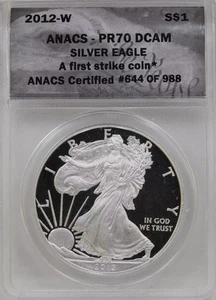 2012 w Bullion Silver Eagles ANACS PR-70 - Picture 1 of 4
