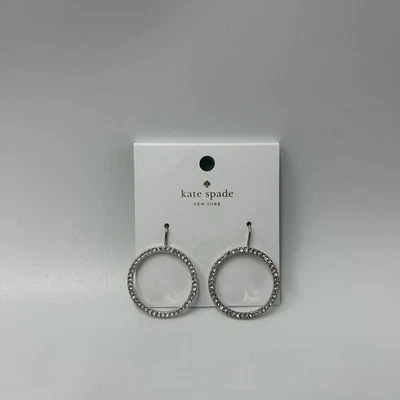 Pendientes de aro Kate Spade New York plata cristal nuevos Foto 1 de 3