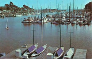 Santa Cruz California Yacht Harbor Boats Marina Postcard - Picture 1 of 2