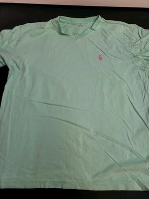Camisa Polo Ralph Lauren Para Hombre Mediana Verde azulado Manga Corta Rosa Cáncer de Mama Poni Foto 1 de 4