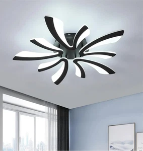 Modern Ceiling Light, 27.5'' LED Black Acrylic V-Shaped Black V Shaped-6500K - Picture 1 of 9