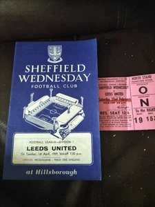 PROGRAMME & MATCH TICKET SHEFFIELD WEDNESDAY V LEEDS UNITED 1ST APRIL 1969 - Picture 1 of 1