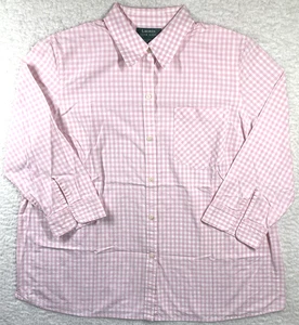 LRL Lauren Ralph Lauren Button Up Shirt Women's 2XL Pink Gingham Preppy Classic - Picture 1 of 7