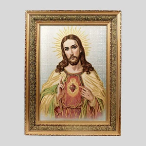 22”x29” Sagrado Corazon,Imagen Tela Acojinada Cushioned Surface Frame 5674D - Picture 1 of 1