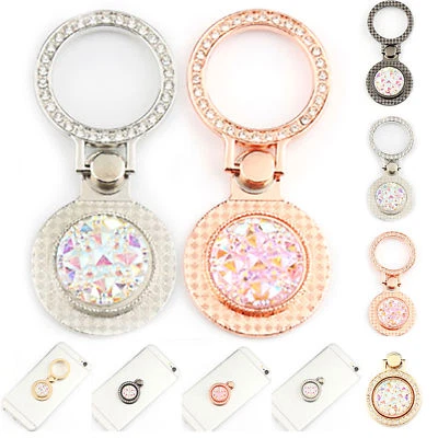 Universal 360 Rotating Cell Phone / Tablet  Finger Ring Stand Holder - Crystals - Image 1 of 4