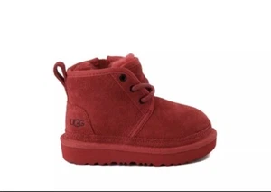 UGG Neumel II Kids Size 9 Boy Unisex Red Suede Boots Authentic NEW! - Picture 1 of 5
